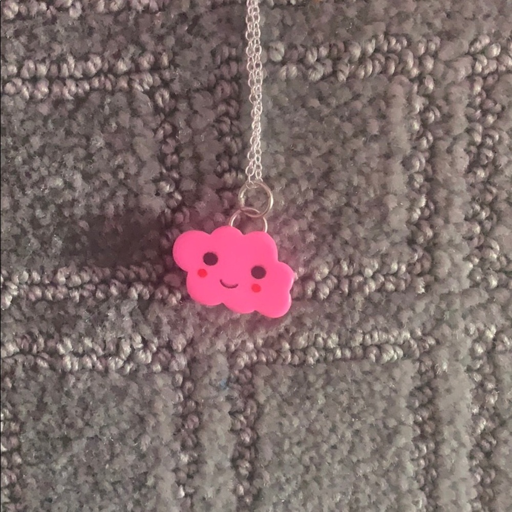Indie pink cloud necklace